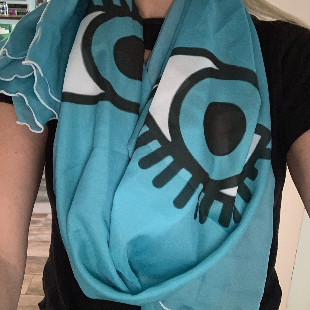 Evil Eye Silk Scarf Lightweight   70.86" x 35.4"